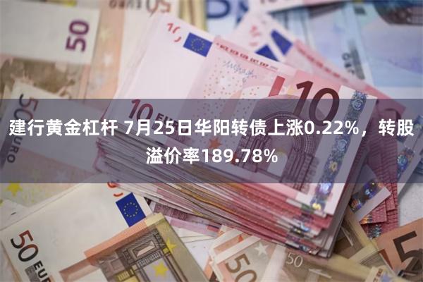 建行黄金杠杆 7月25日华阳转债上涨0.22%，转股溢价率189.78%