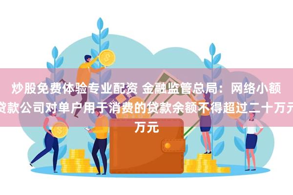 炒股免费体验专业配资 金融监管总局：网络小额贷款公司对单户用于消费的贷款余额不得超过二十万元