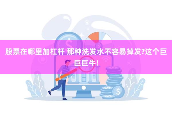 股票在哪里加杠杆 那种洗发水不容易掉发?这个巨巨巨牛!